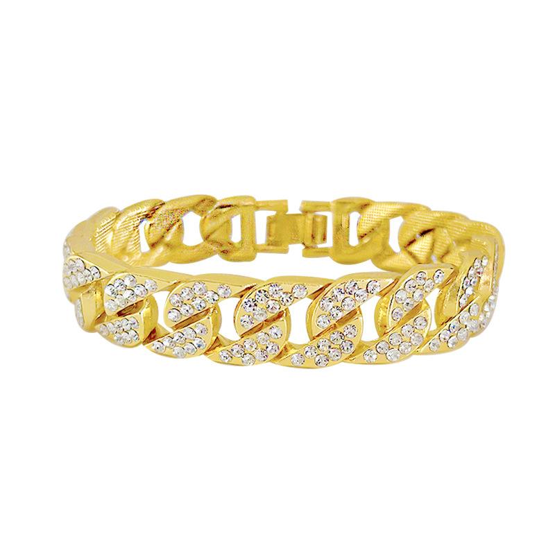 European and American Hip-hop Cuban Bracelet, Trendy Men's Style Nightclub Couple Bracelet