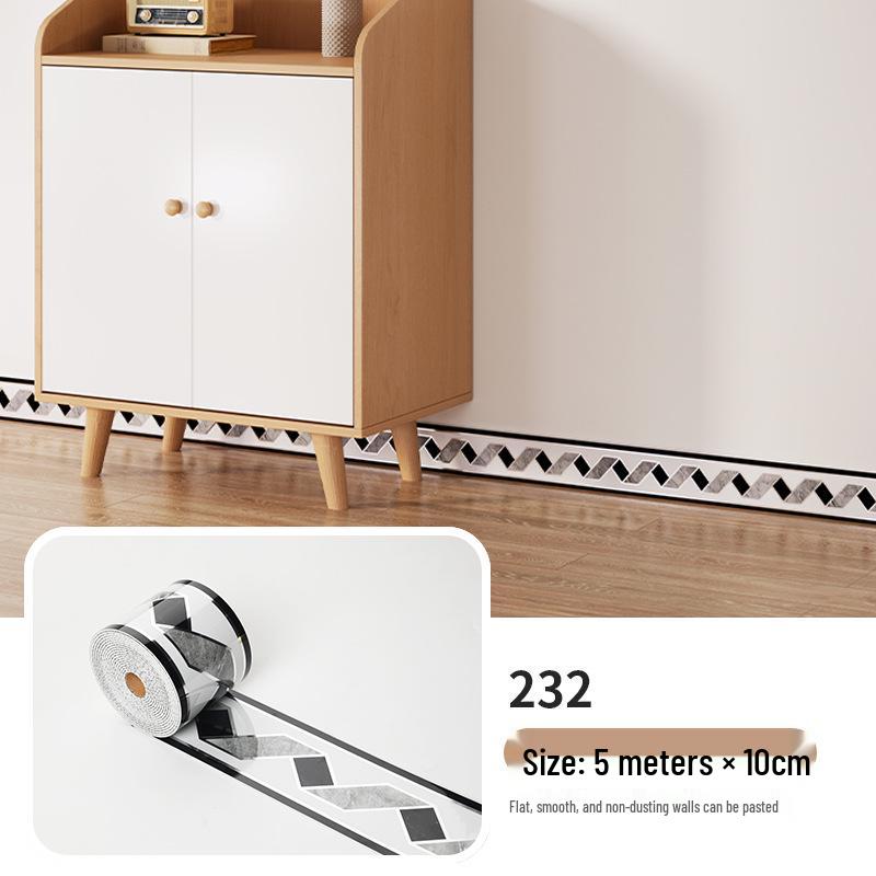 10cm X 5m Self-Adhesive Wall Sticker Roll: Tile Skirting Board & Corner Decoration