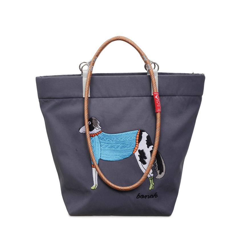 Spring and Summer Embroidery Spotted Dog Underarm Hand Bag Shoulder Bag Simple Tote Bag Messenger Bag Women
