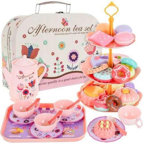 TEA SET for children TOY 40 pieces SUITCASE treats