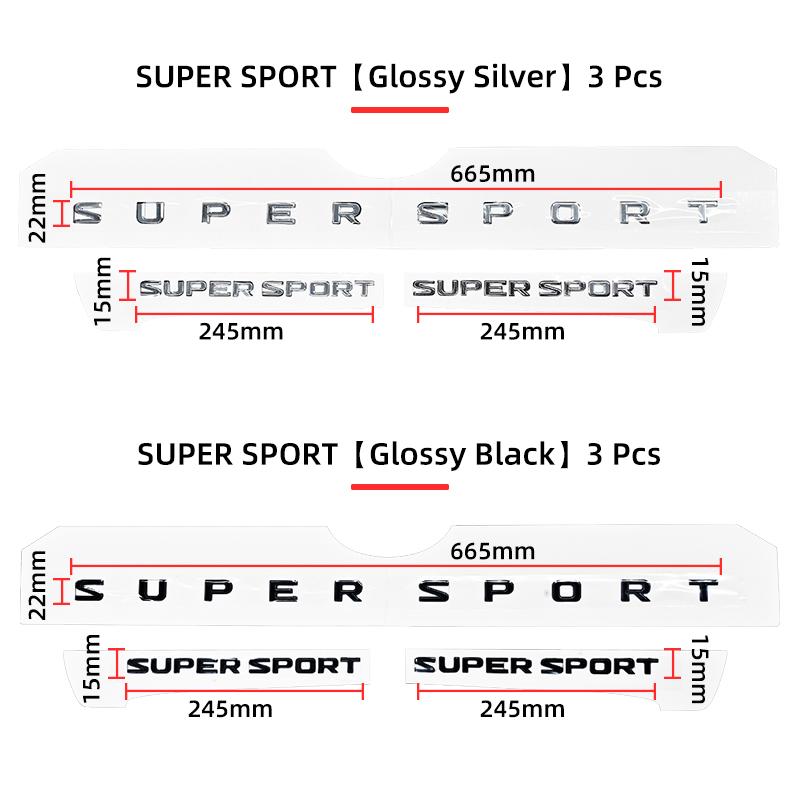 3D ABS Car Letter Logo Sticker Tail Bumper Badge Auto Rear Trunk Emblem Decals Accessories For Lexus SUPER SPORT HYBRID