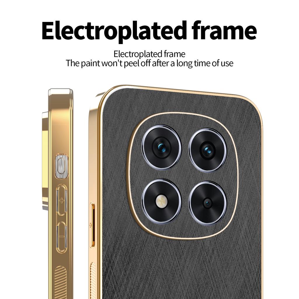 KADEM For Xiaomi Redmi Note 14 Pro 4G Case Electroplating Silk Texture PU+TPU Phone Back Cover