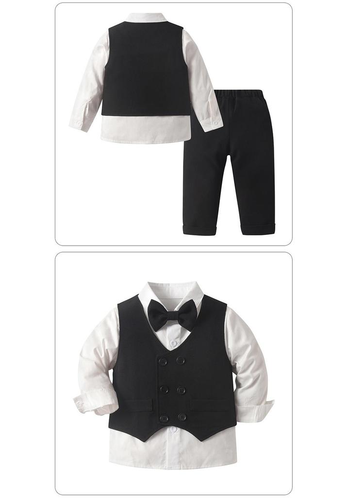 Costume Trois-Pièces Gentleman Britannique pour Garçons: Parfait pour le premier anniversaire de bébé