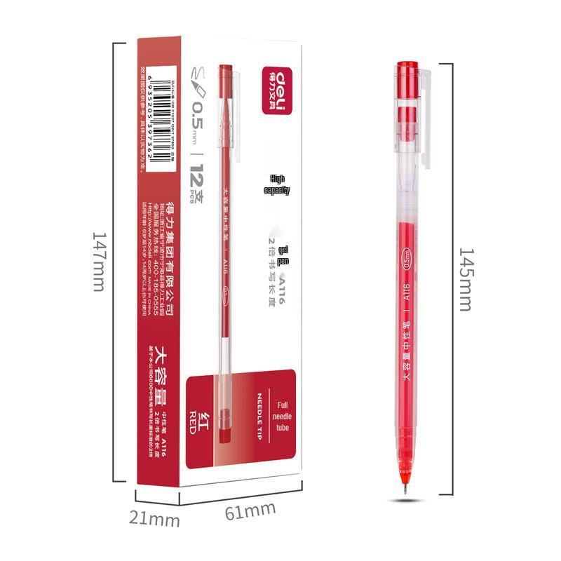 Deli Carbon Fiber Gel Pens: Retractable, Water-Based, Ideal for Students, Business Signatures, Meeting Notes, and Finance.