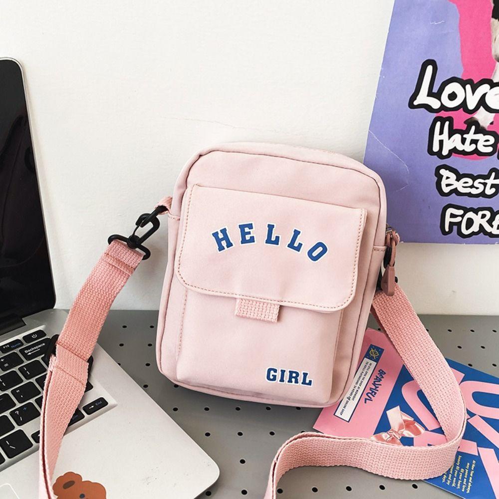 

Сумка Harajuku Small Square Bag Letter Student Crossbody Bag Simple Canvas Bag Travel