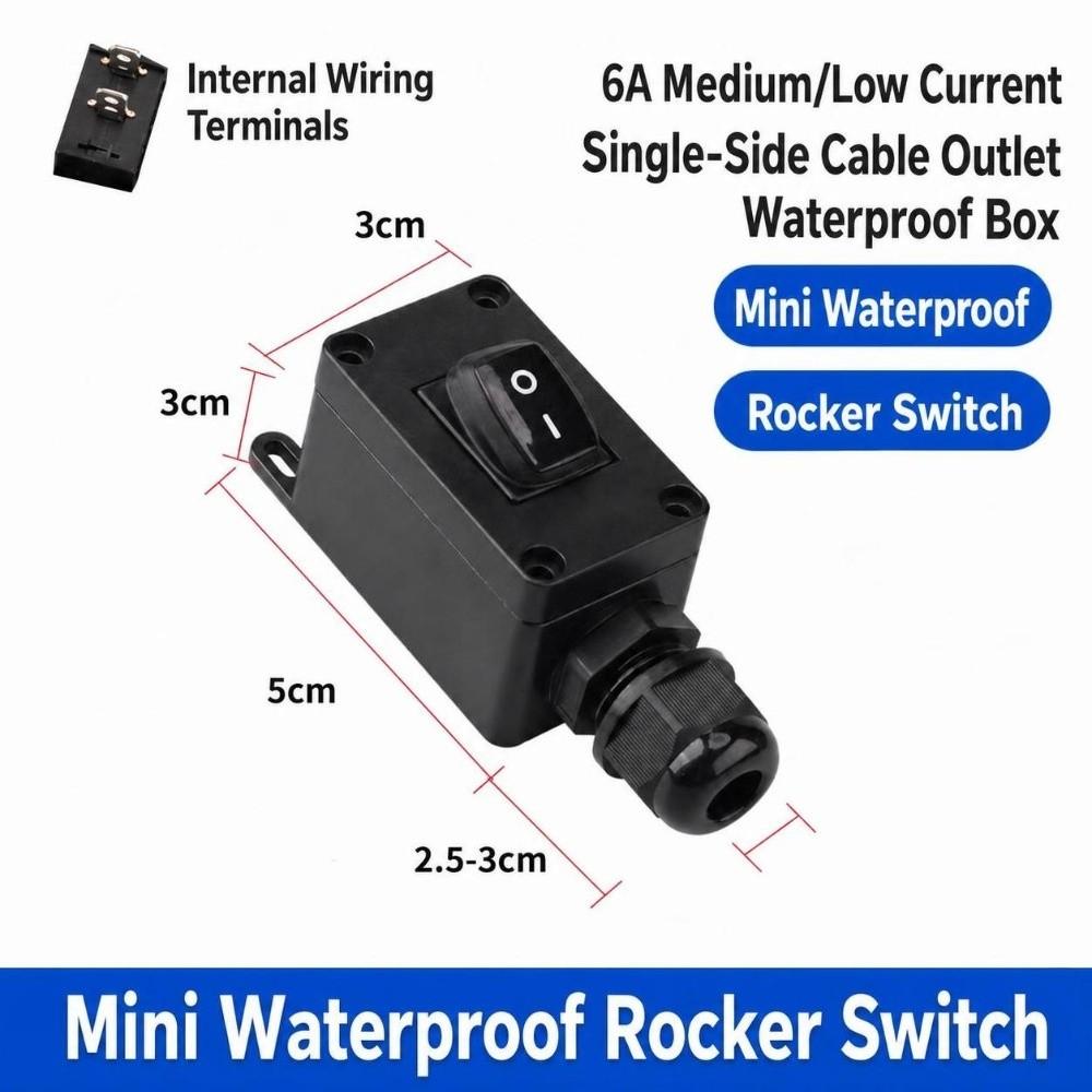 12V-24V Inline Power Cord Switch 30A Junction Box Auto Accessories Marine Rocker Switch