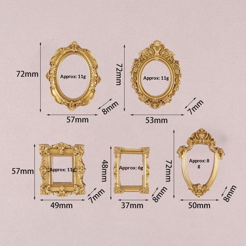 Vintage Mini Resin Picture Frames 5Pcs Baroque Design Small Photo Frames for Home Wall Wedding Xmas Ornament