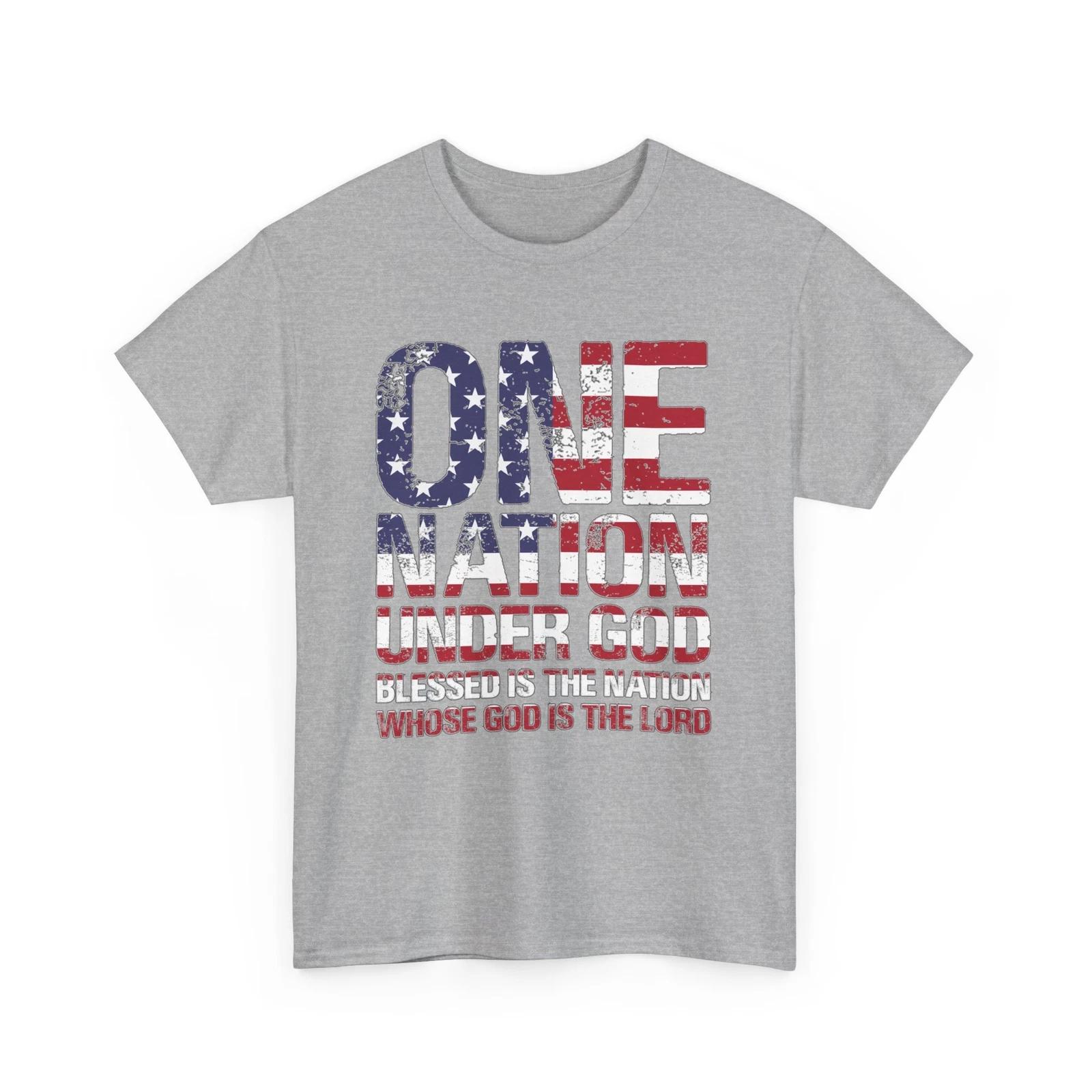 One Nation Under God T-Shirt | Christian USA Faith Shirt | Patriotic Religion 4XL