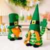 Festival Leaf Green Decorative Gnome Figurine With Striped Design Perfect Celebrations For