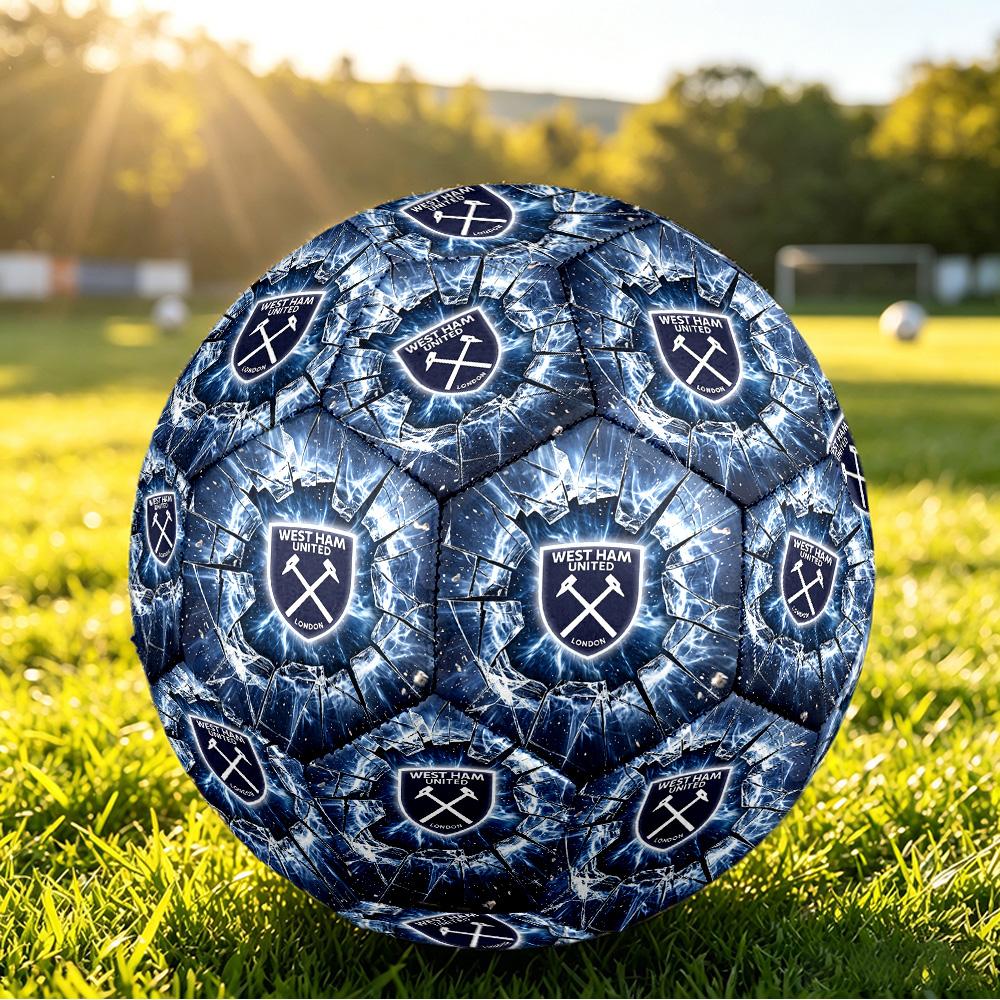 West Ham United FootballPrinted Size 5 Soccer Bootball, Anti Slip Adult Match Football Souvenir for Football Fans