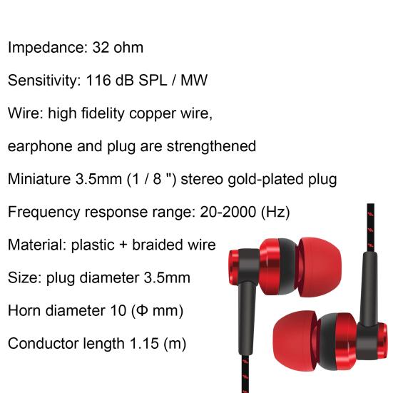 Earbuds Heavy Bass Stereo Plastic Sports Headset for Walking