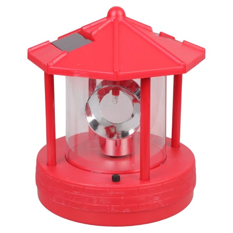 Automatic Solar Lighthouse Garden Light 360 Degree Rotating Lamp Plastic Outdoor Yard Decoration Easy Installation
