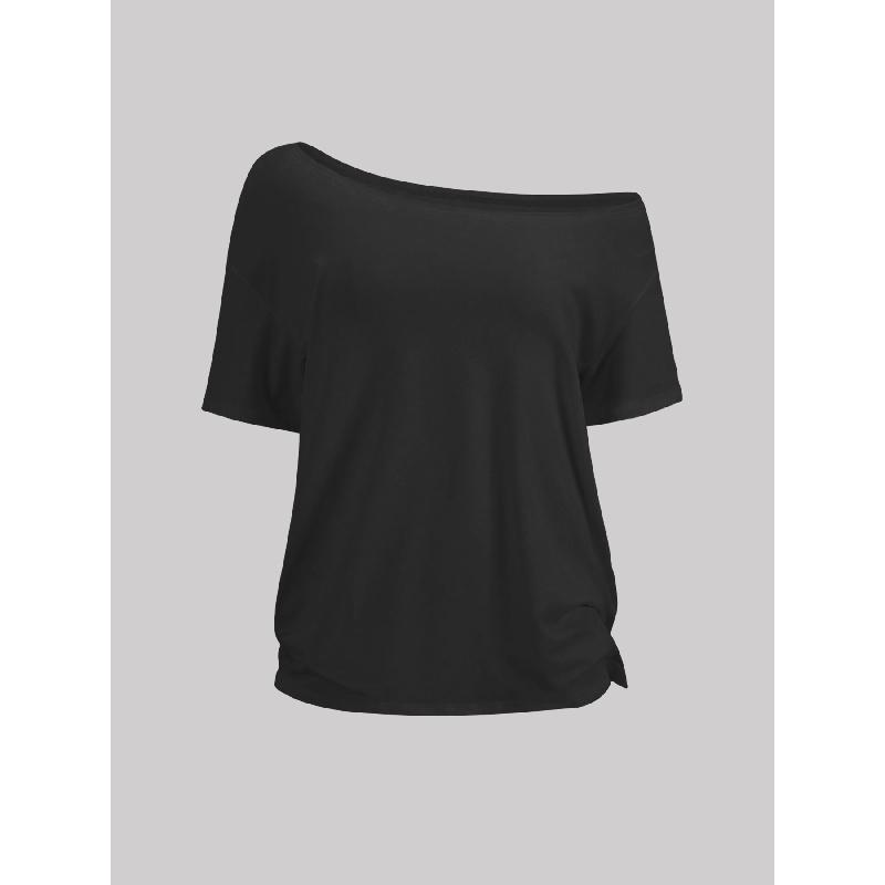 New Summer Women's Fashion Design Top, Loose Off-shoulder Top, Y2K Off-shoulder T-shirt
