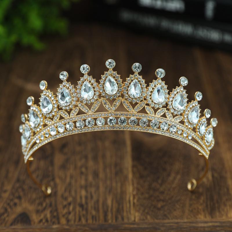 Baroque Retro Black Luxury Crown Bridal Tiara Wedding Dress Birthday Queen Crown Cake Crown
