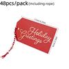 12pcs/pack Christmas Gift Tags with String Gold Foil Vintage Xmas Paper Hang Label Candy Cane Holiday Present Wrapping Tags