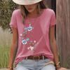 T-shirt Short Sleeved Women's Floral Print Round Neck Loose Short Sleeved T-shirt