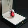 925 Sterling Silver Classic Fashion Red Zircon Full Diamond Necklace Birthday Anniversary Anniversary Party Gift