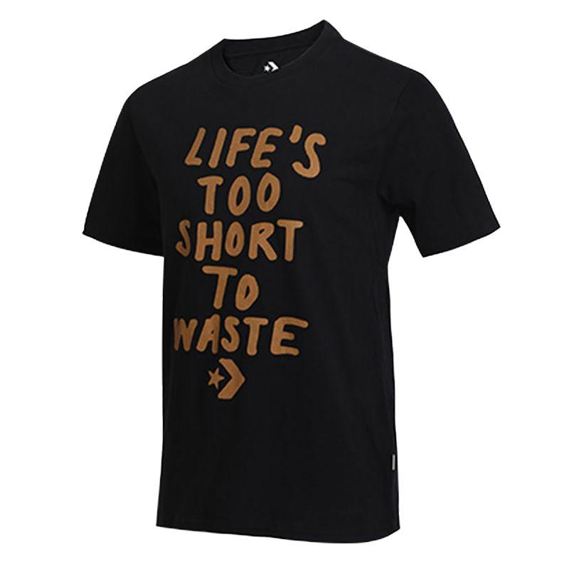 Converse T Shirts Men s Black Crew Neck Moderate 10018570-A01 L