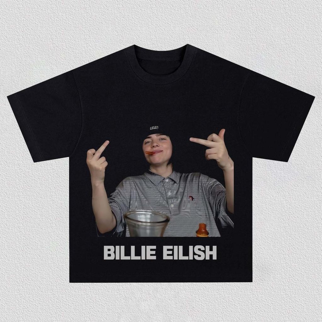 Billie Eilish Y2k Graphics 100cotton Unisex Shirt 2026 New Oneck Short Sleeve Unisexs Womens Fashion Hiphop Tshirt Fan Gifts