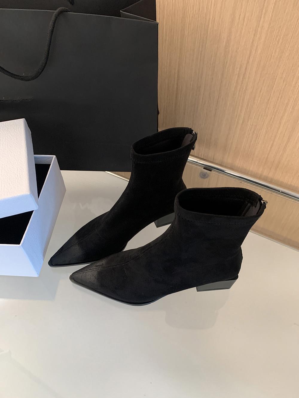 

модные женские ботильоны с острым носком, леопардовые, черные, бежевые, зимние ботинки челси, плоские, на низком каблуке, носки, эластичные, женские, размер 35-39 245 чёрный