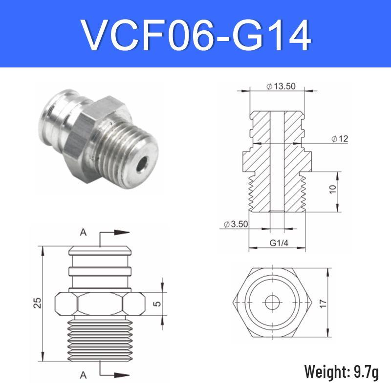 Vacuum Suction Cup Connector VM-G1 Threaded Barb Pneumatic Nozzle Adapter