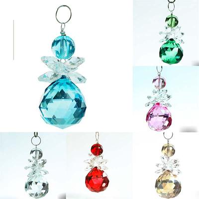 Color Hanging Crystal Angel Beautiful Ornaments Octagonal Crystal Flower Pendant