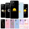 Capa de Celular Minimalista Desenho Sol Lua Para Xiaomi Redmi Note 15 14 13 12 4G 10 11 Pro Plus 5G 14C 13C 12C 10C 9A