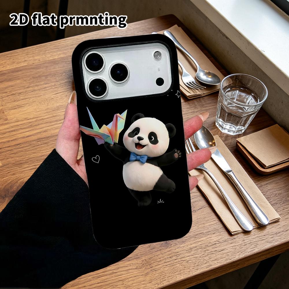 Phone Case: 2D Flat, Suitable for iPhone 18 17 16 15 14 13 12 Pro Protective Case, Cartoon Panda, Perfect Christmas and Halloween Holiday Gift