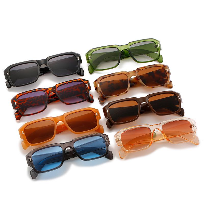 Minimalist Retro Jelly Color Polygon Sunglasses with Small Frames