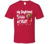 My Boyfriend Stole My Heart Christmas Holiday Funny Santa Gift T Shirt