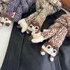 Animals Y2K Knitted Scarf Cartoon Squirrel Shawl Gothic Long Narrow Scarves  Girl