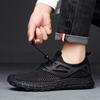 Herren Wanderschuhe Schwarz Grau Autofahrerschuhe Freizeit zum Hineinschlüpfen Sommer Netz Outdoor Wanderschuhe Übergröße 45 46 47