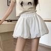 Women's Summer Bubble Shorts Casual High Waisted Puffy Shorts with Pockets Elastic Waist Balloon Mini Shorts