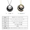 [MELODY] [Melody Accessories] Made in Japan Three Open Moon Long Pendant (OP-128) Long Necklace Type A Gold Color x Black