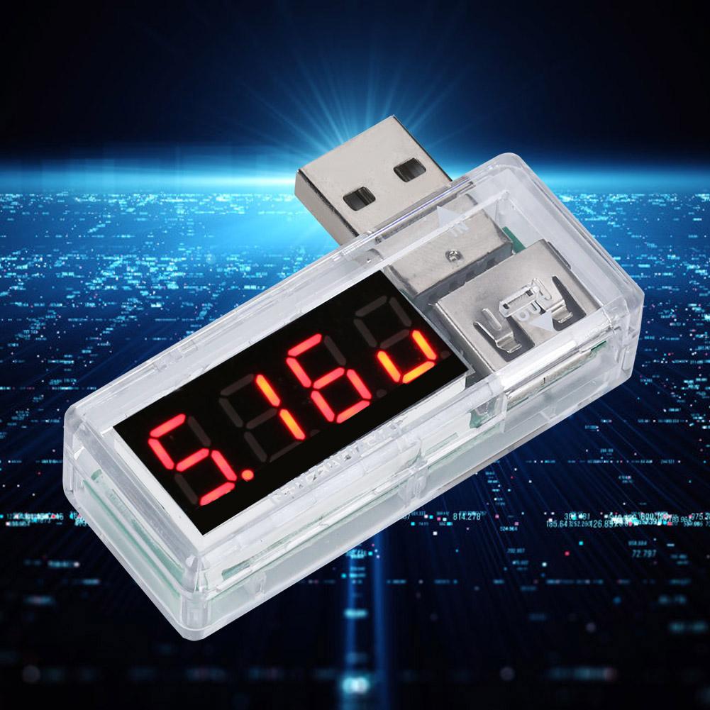 2PCs USB Detector Current Voltage Tester Voltmeter Ammeter Portable for Mobile Phone ChargersWhite