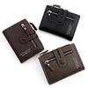 Portfel męski w stylu vintage Luksusowa portmonetka Zipper Torebka Portfele dla mężczyzn z zamkami Portfel Krótkie torebki męskie