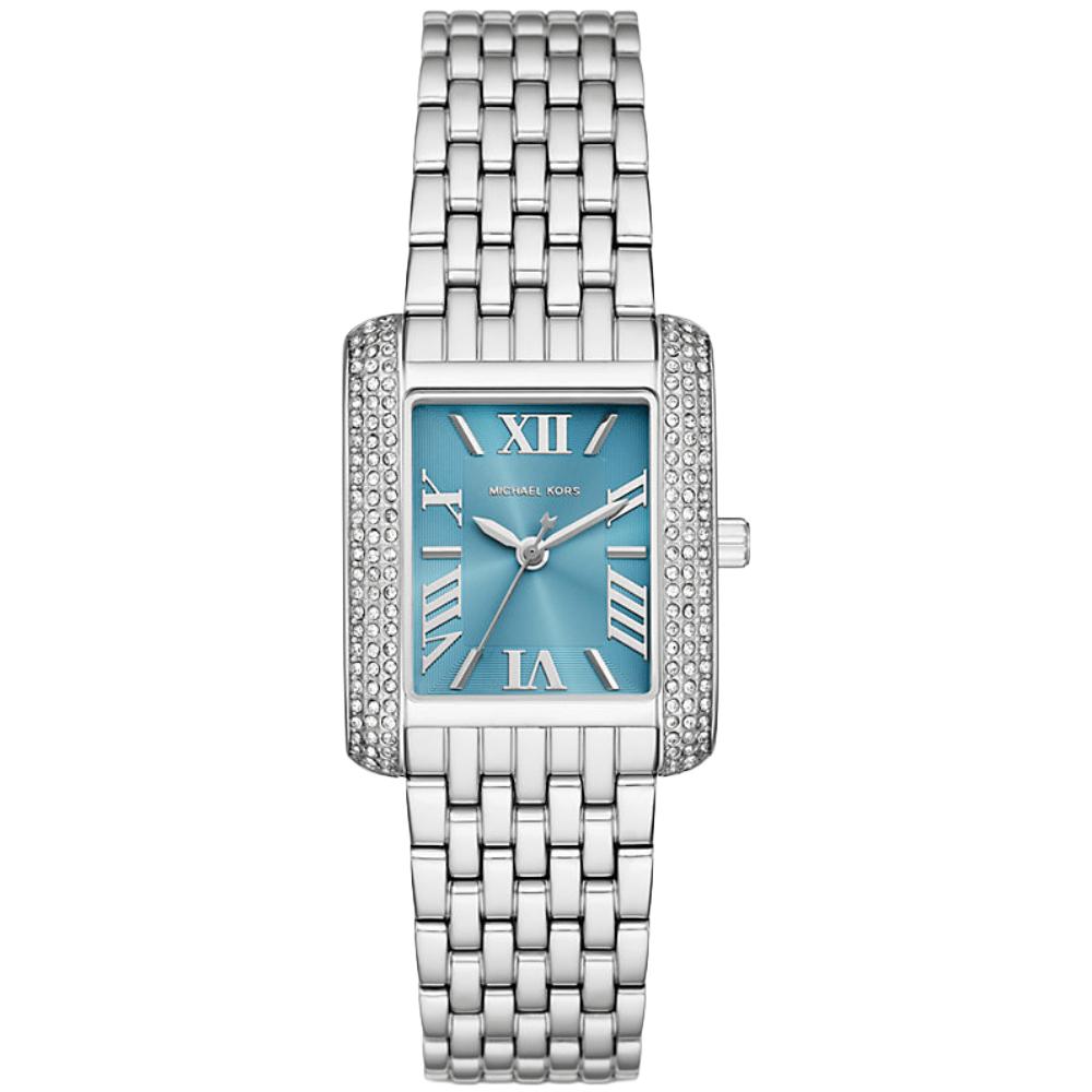 Michael Kors MK4829 Emery Blaues Zifferblatt Damenuhr 27mm silber