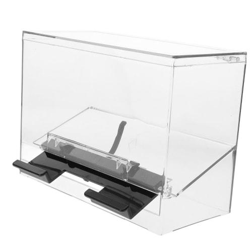 Cabilock Coffee Dispenser Self-Dispensing Straw Box, Clear Acrylic Straw Holder, Bar Accessories, Counter Organizer, Clear Plastic Pencil Holder