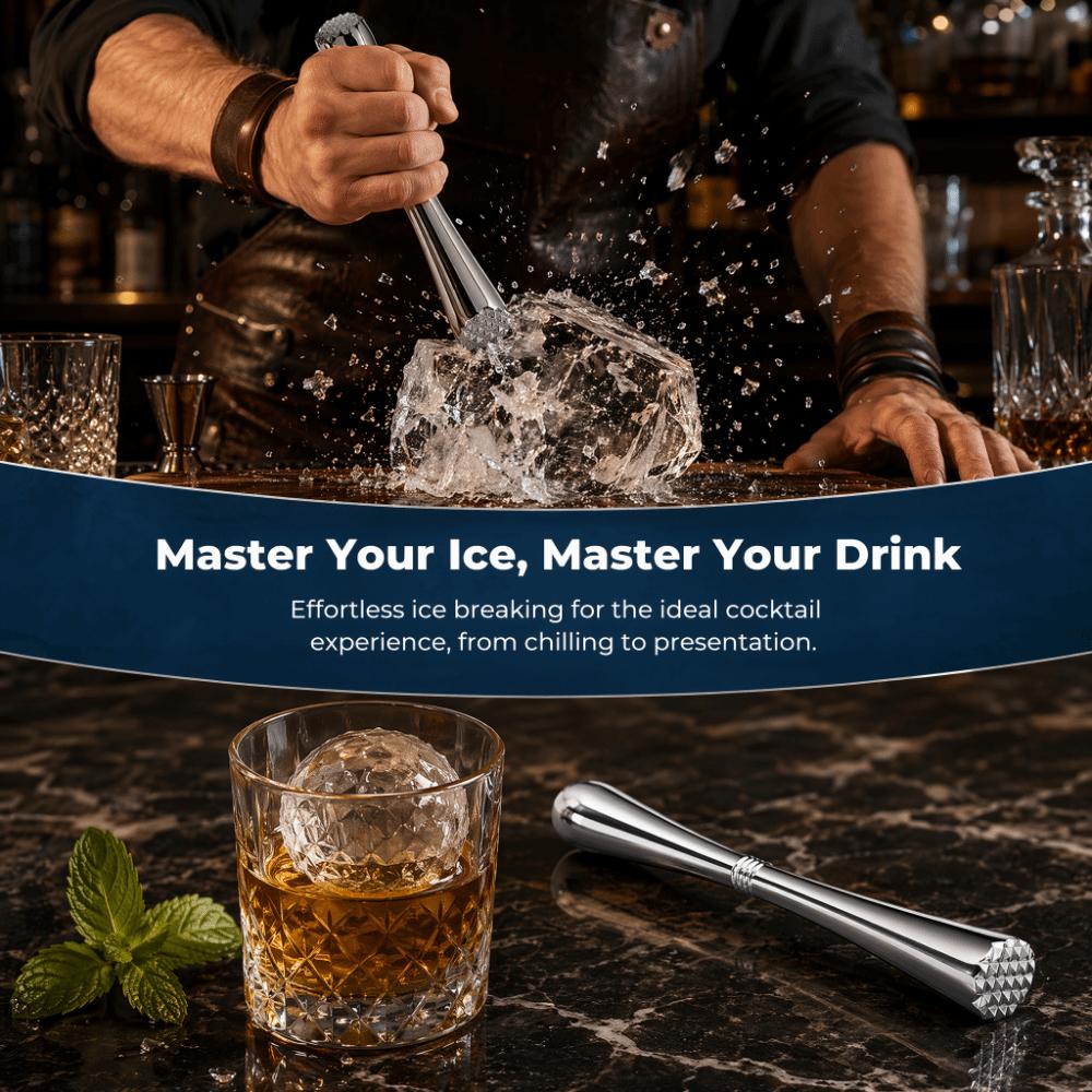 Metal Ice Crusher Stick Manual Operation Ice Pick Tool Metal Ice Chipper Restaurant