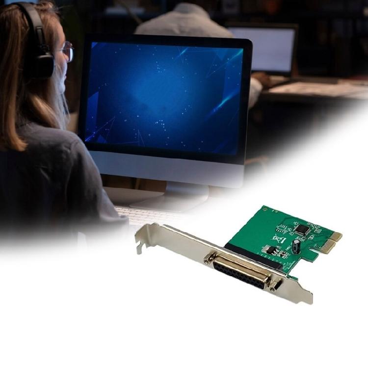 Parallel Port PCIe Expansion Card Data Transfer PCIE to DB25 Printer Adapter PCIe Adapter with Low Profile Bracket