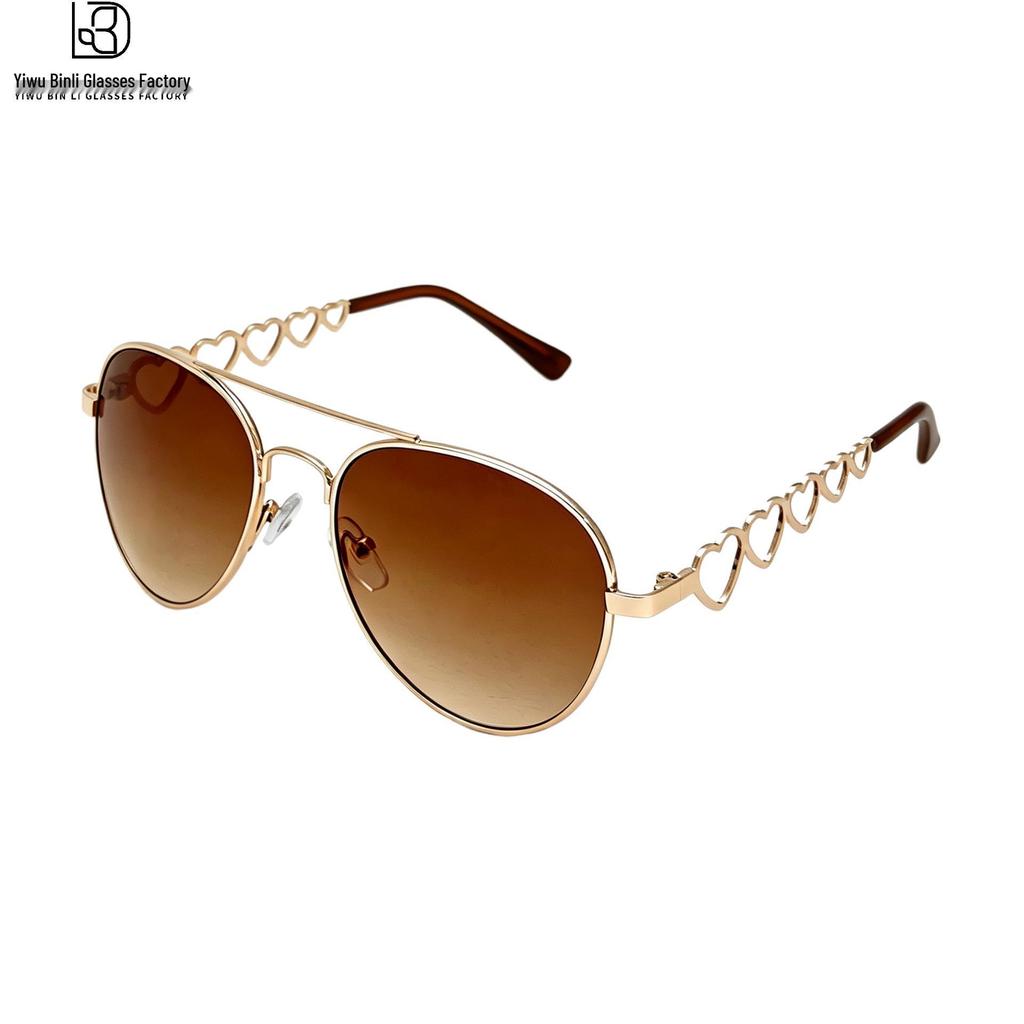 Korean Style Retro Round Heart-Shaped Frame Sunglasses: Trendy Light-Colored Street Style for Children
