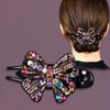 Korean Rhinestone Butterfly Hairpin – Elegant Retro Duckbill Clip for Women