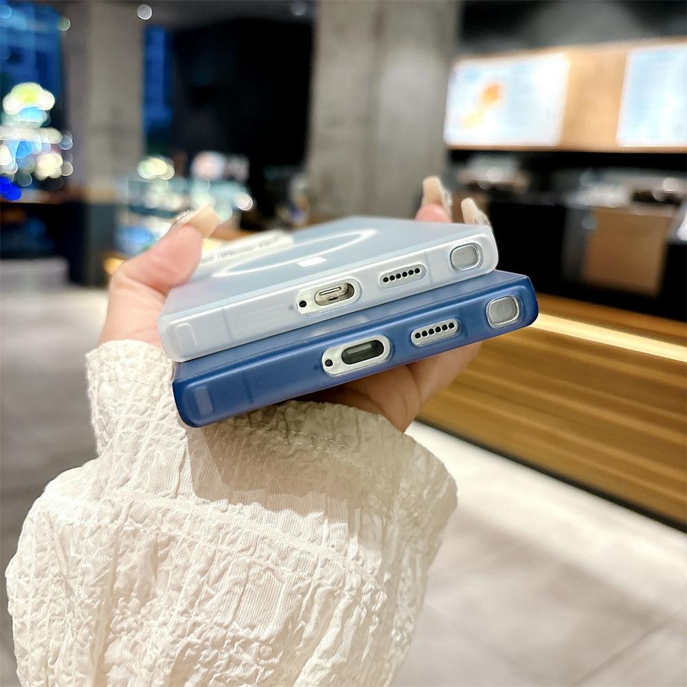 Matte Colorful Sliver Magnetic Phone Case for iPhone 11 12 13 14 15 16 Samsung S20FE S21 S22 S23 S24 S25 TPU Soft Silicone Shockproof Hard Back Cover