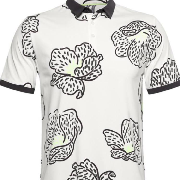 Under Armour Golf Casual Floral Polo Shirt Men Tops White 1358781-112