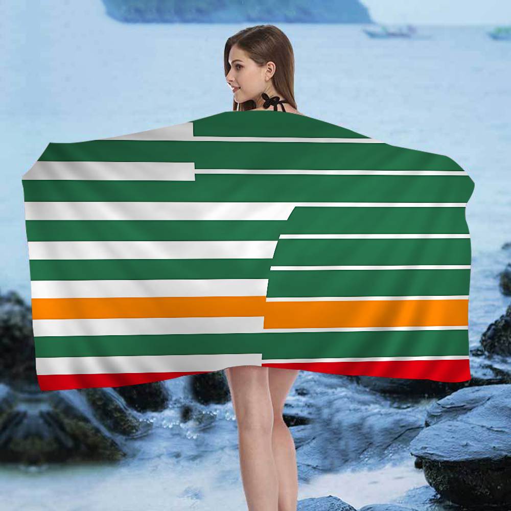 

7-E-ELEVENS Microfiber Beach Towel Absorbent Quick dry Soft Yoga Swimming Resort Mountain Climbing Towel W30*H60(CM)