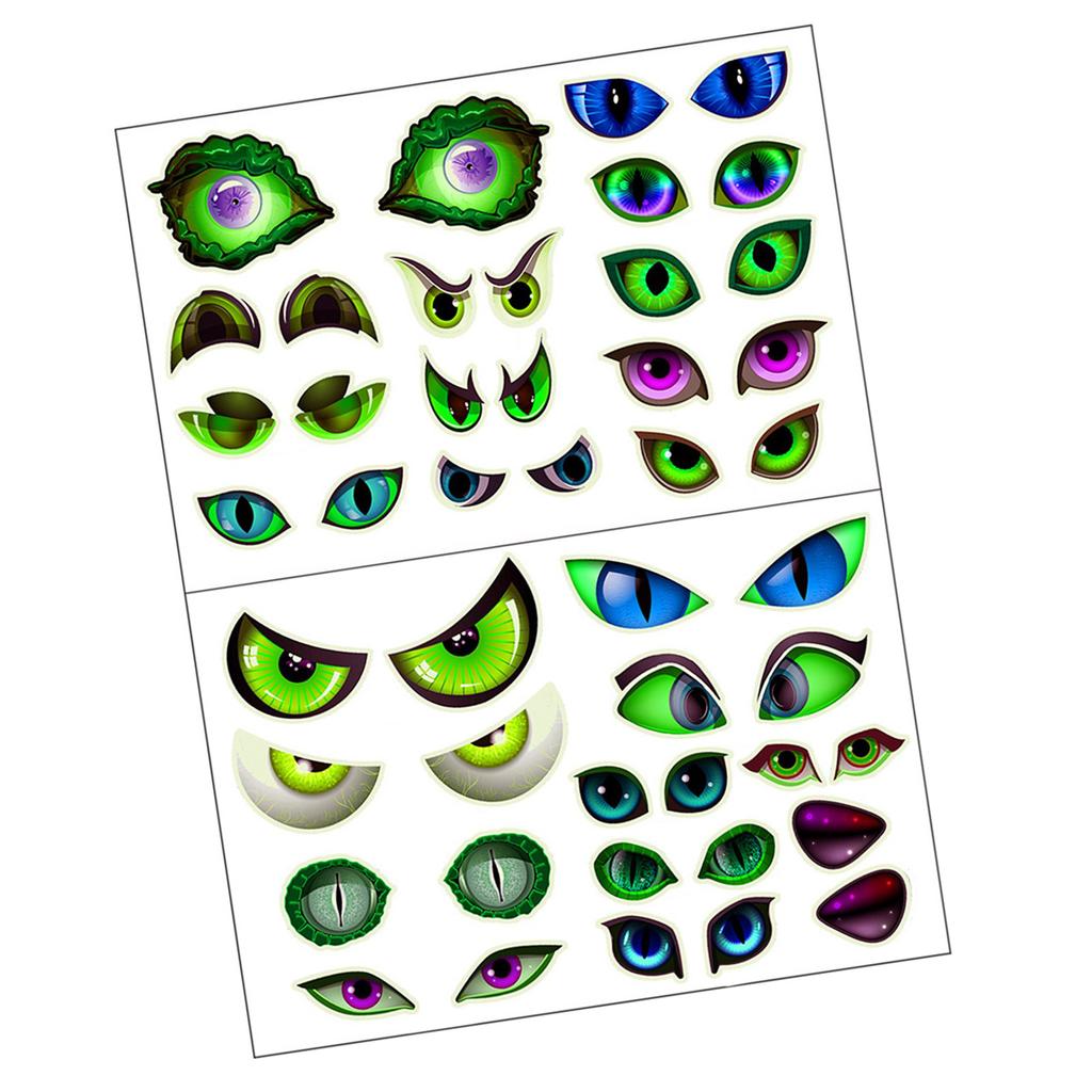 Glow In The Dark Halloween Peeking Eyes Self Adhesive Wall Stickers For Spooky Party Decorations PVC Material