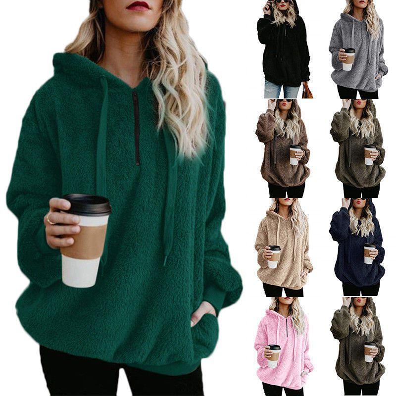 Cozy Fluffy Fur Hoodie For Women With Half-zip For Ultimate Comfort And Warmth