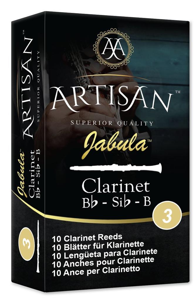 ARTISAN Clarinet Reeds, B Flat, Box of 10, Full Grade, Best Grade Cane, Strength 3