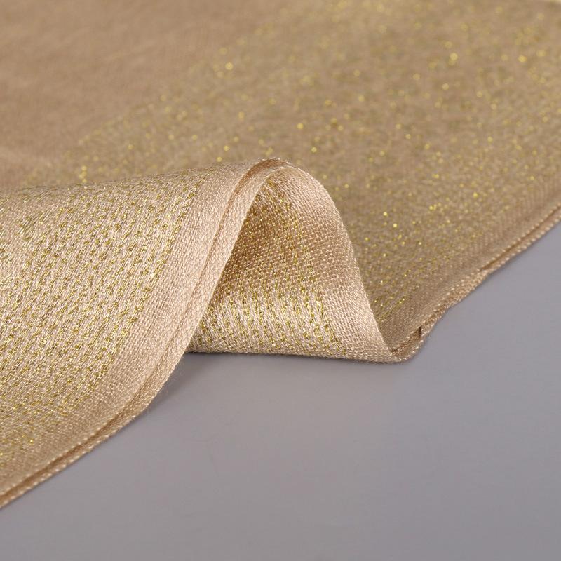 Monochrome Cotton and Linen Tassel Golden Silk Fashion Shawl Spring and Autumn Dual-purpose Scarf Headscarf