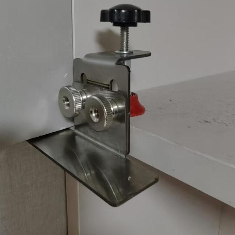 Cabinet Door Mounting Jig, with Support Arm&Clamp, Stainless Steel Body Tool for Installing Cabinets with Face Frame or Frameles
